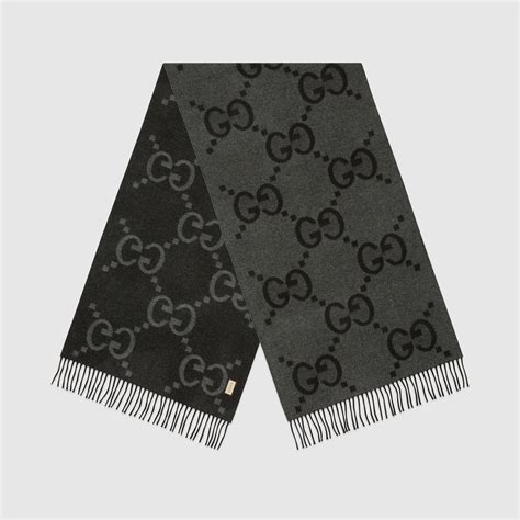 sciarpa gucci citazione in francese|Sciarpa in cashmere jacquard GG in Nero .